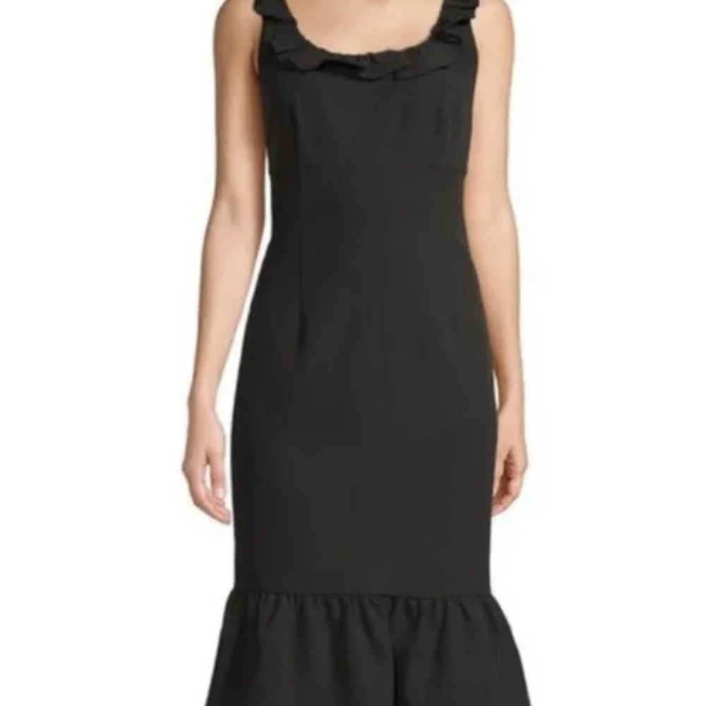 NWT glam ruffled little black dress Nanette Lepore size 4